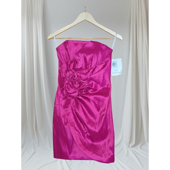 Jessica McClintock Fuchsia Strapless Dress Size 6 Pageant Party Cocktail - Picture 1 of 5